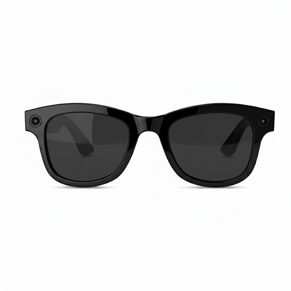 Black AI Glasses with a white background